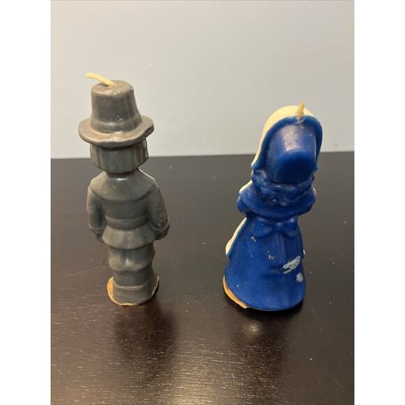 Vintage GURLEY Figural Thanksgiving Candles Pilgrims Man And Woman - Picture 4 of 5